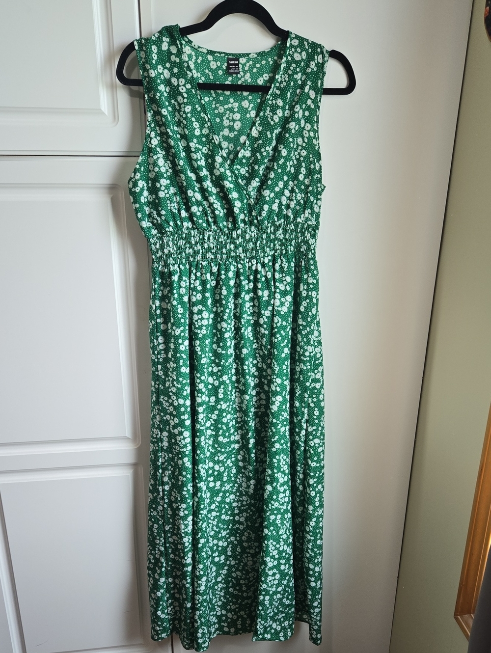 Green Floral Surplice Maxi Dress